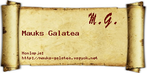 Mauks Galatea névjegykártya